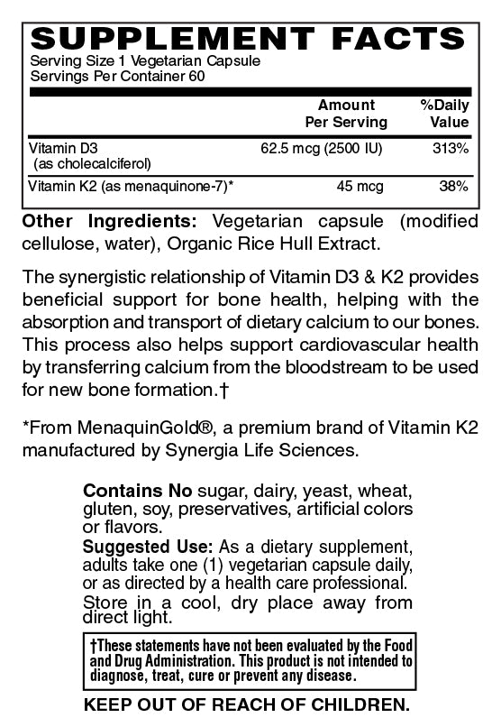 Vitamin D3 + K2