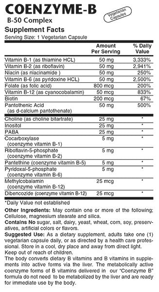 Coenzyme B-50 Complex - Sense of Balance Wellness LLC
 - 2