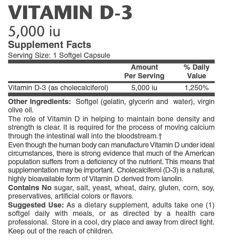 Vitamin D-3 5,000IU - Sense of Balance Wellness LLC
 - 2